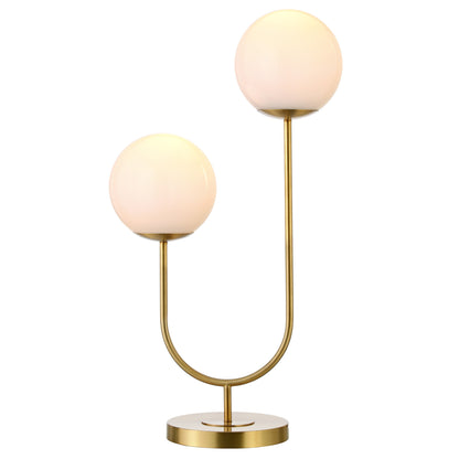 Gold Two Light Table Lamp w/ Shade