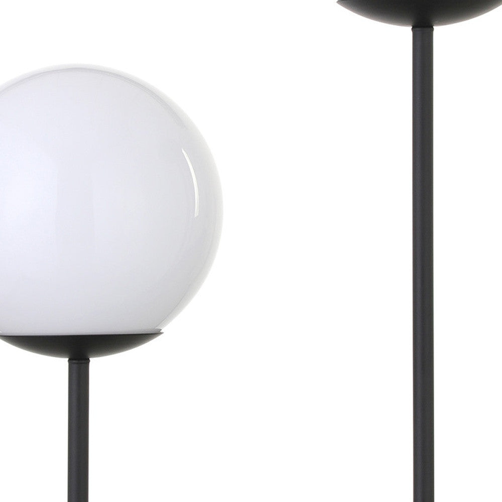 Black Two Light Globe Table Lamp w/ Shade