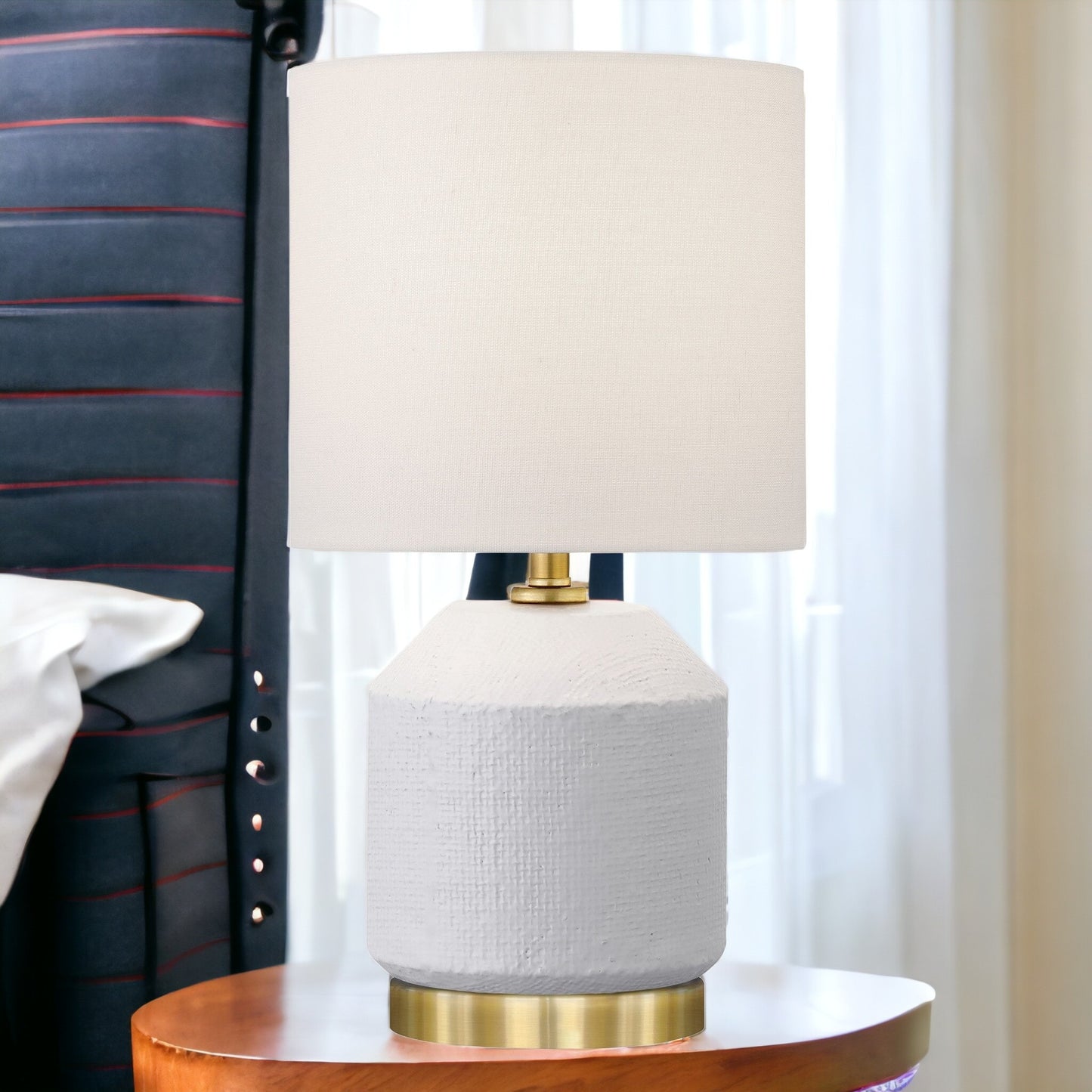 Gold & White Table Lamp w/ Shade