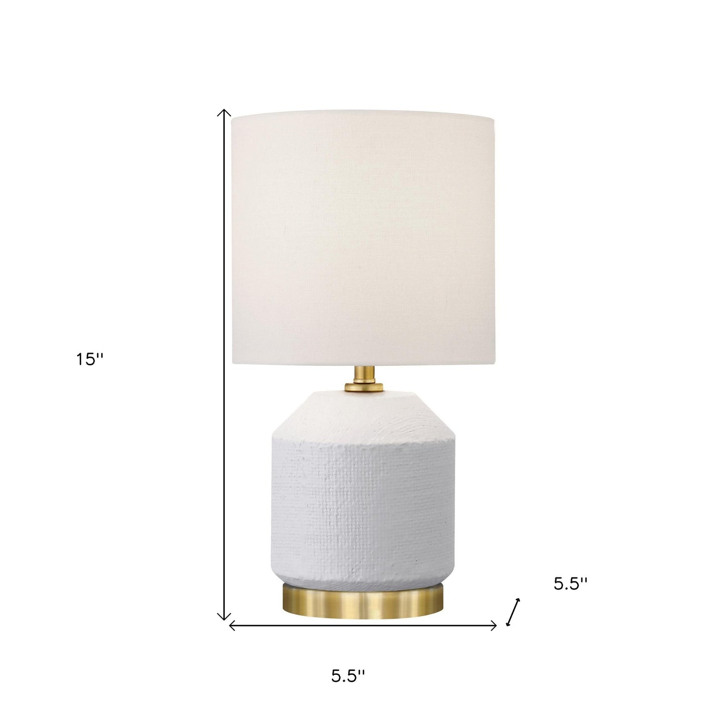Gold & White Table Lamp w/ Shade