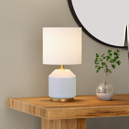 Gold & White Table Lamp w/ Shade