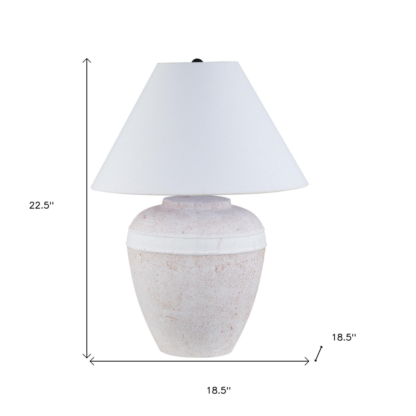 Red & White Urn Table Lamp w/ Shade