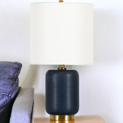 Blue & Gold Table Lamp w/ Shade