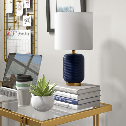 Blue & Gold Table Lamp w/ Shade
