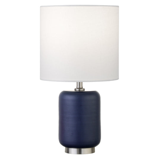 Blue & Silver Table Lamp w/ Shade