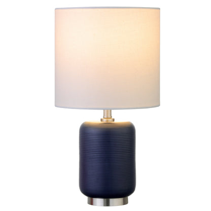 Blue & Silver Table Lamp w/ Shade