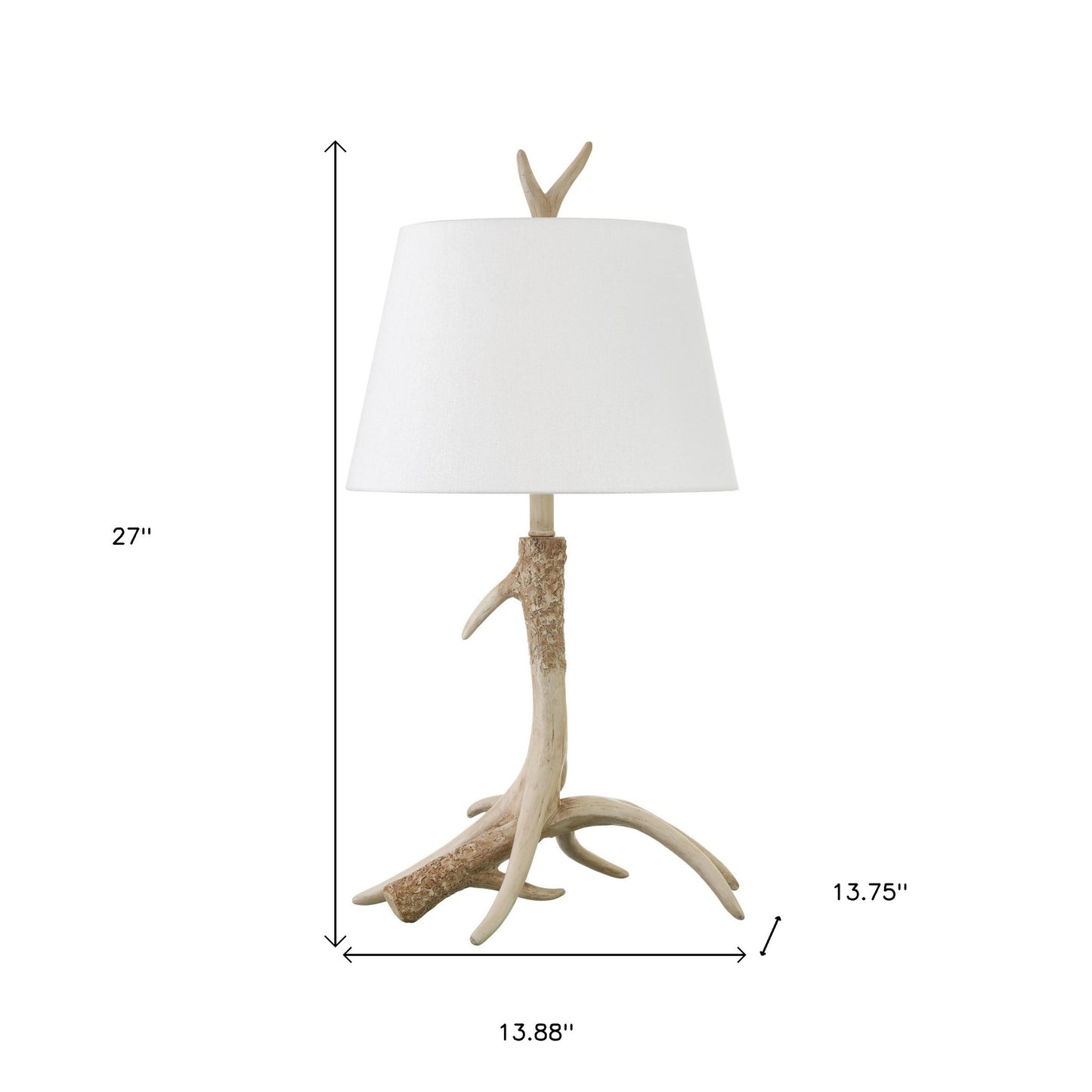 Brown Antlers Table Lamp w/ Shade