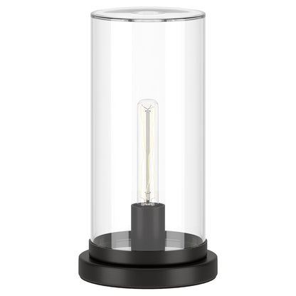 Black Table Lamp w/ Clear Shade