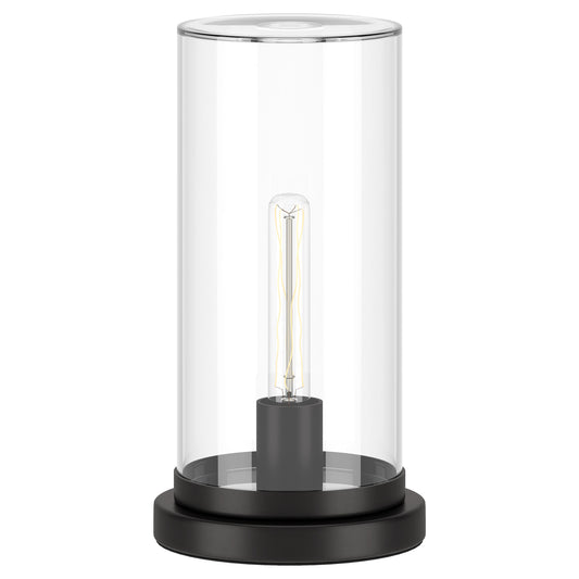 Black Table Lamp w/ Clear Shade
