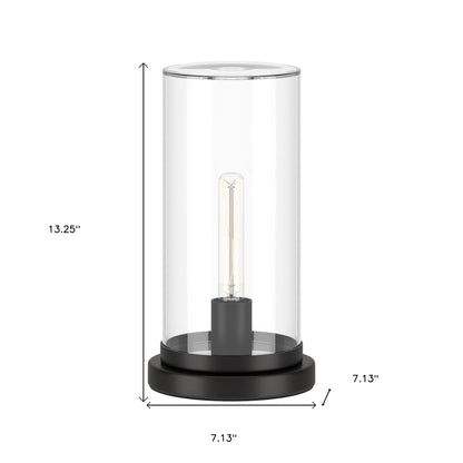Black Table Lamp w/ Clear Shade