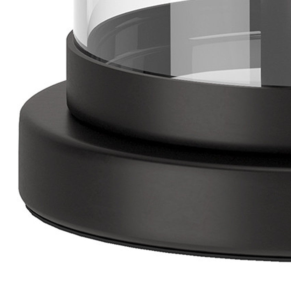 Black Table Lamp w/ Clear Shade