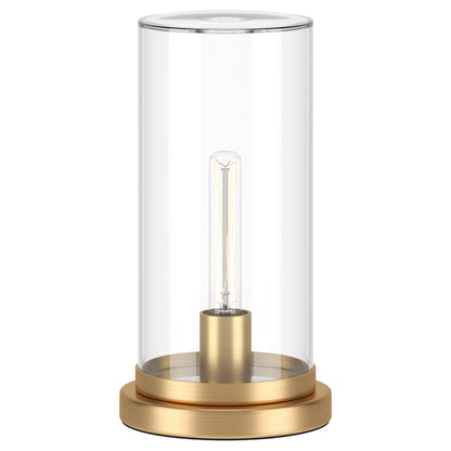 Brass Table Lamp w/ Clear Shade