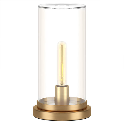 Brass Table Lamp w/ Clear Shade