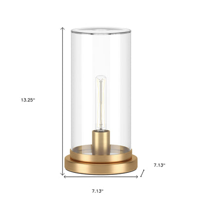 Brass Table Lamp w/ Clear Shade