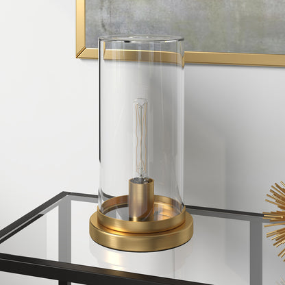 Brass Table Lamp w/ Clear Shade