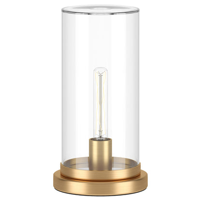 Brass Table Lamp w/ Clear Shade