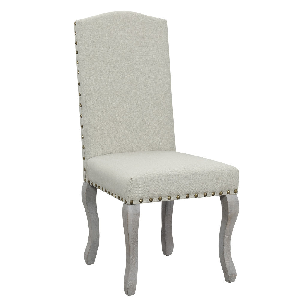 Beige & Gray Fabric Dining Chair - Set of 2