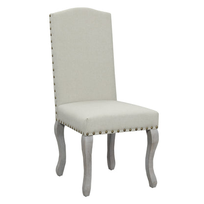 Beige & Gray Fabric Dining Chair - Set of 2