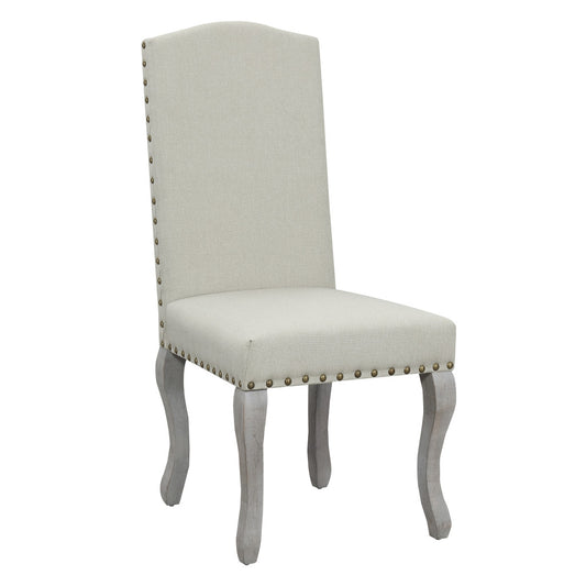 Beige & Gray Fabric Dining Chair - Set of 2