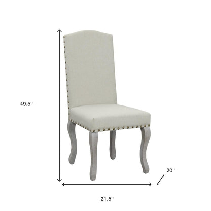Beige & Gray Fabric Dining Chair - Set of 2