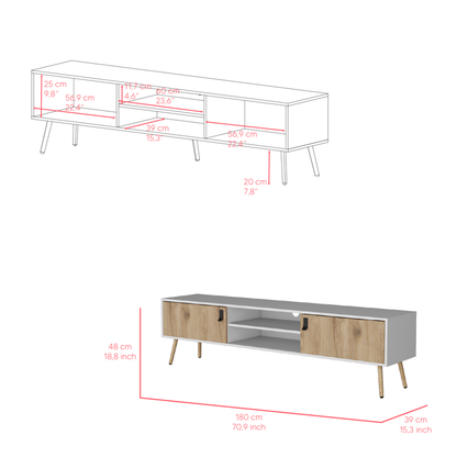 White & Beige Media Console