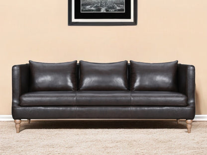 Dark Brown Leather Sofa
