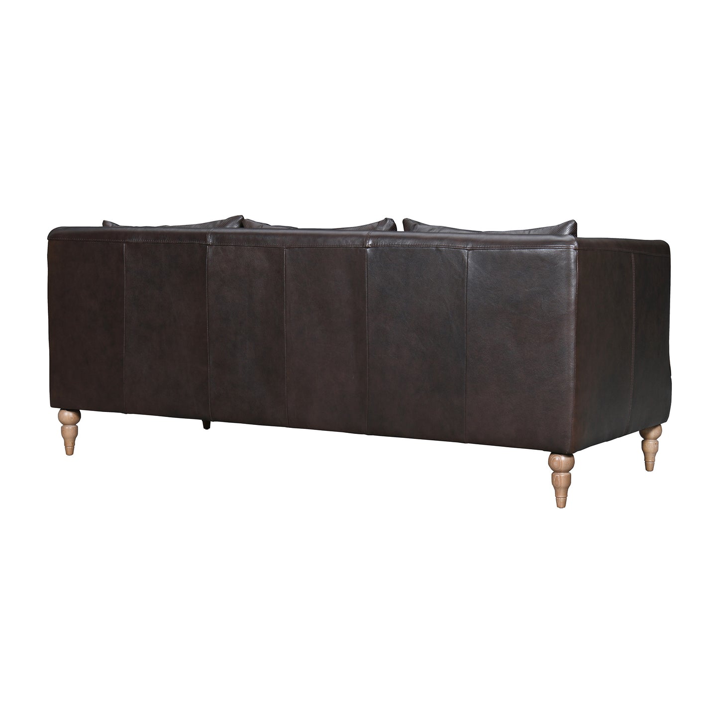 Dark Brown Leather Sofa With Brown Legs