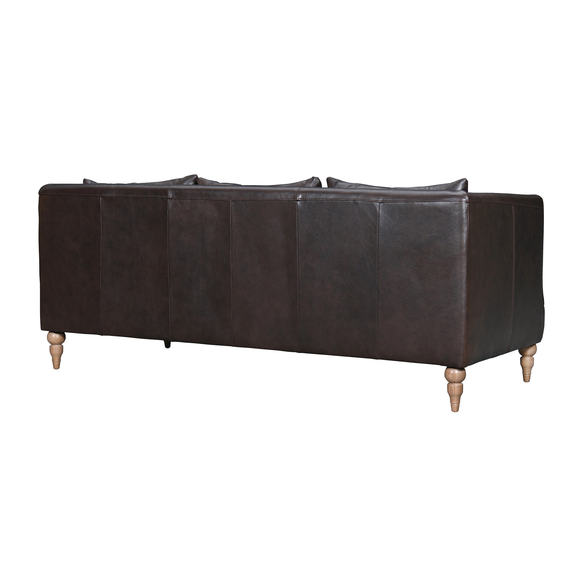 Dark Brown Leather Sofa With Brown Legs