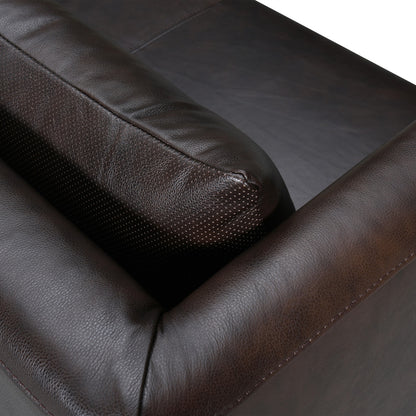 Dark Brown Leather Sofa With Brown Legs