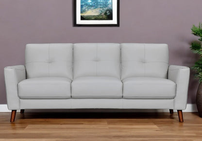 Light Slate Gray Leather Sofa