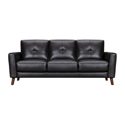 Black Leather Sofa With Brown Legs
