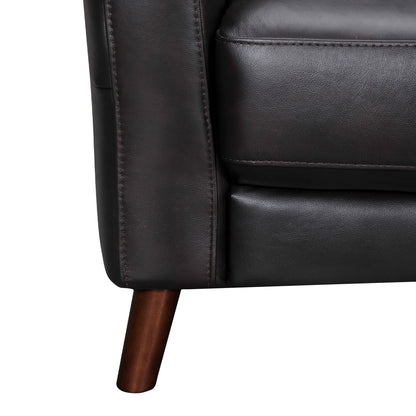 Black Leather Sofa With Brown Legs