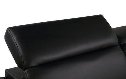 Black & Silver Genuine Leather Club Chair