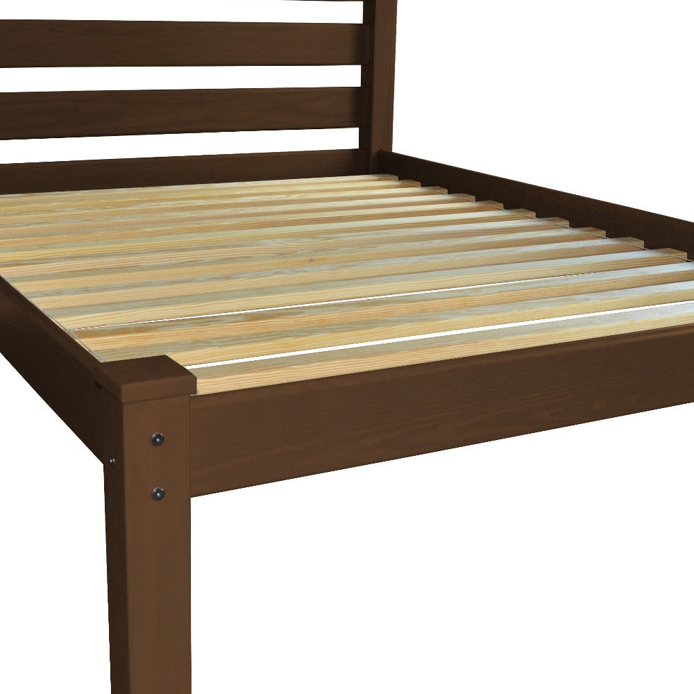 Brown Solid Wood Full Bed