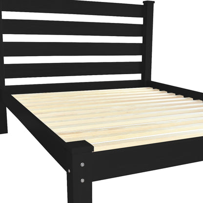 Black Solid Wood Full Bed