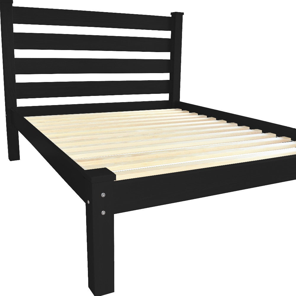 Black Solid Wood Full Bed