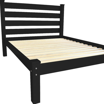 Black Solid Wood Full Bed