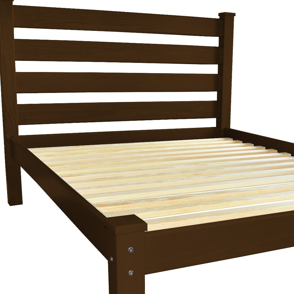 Coffee Solid Wood Full Bed