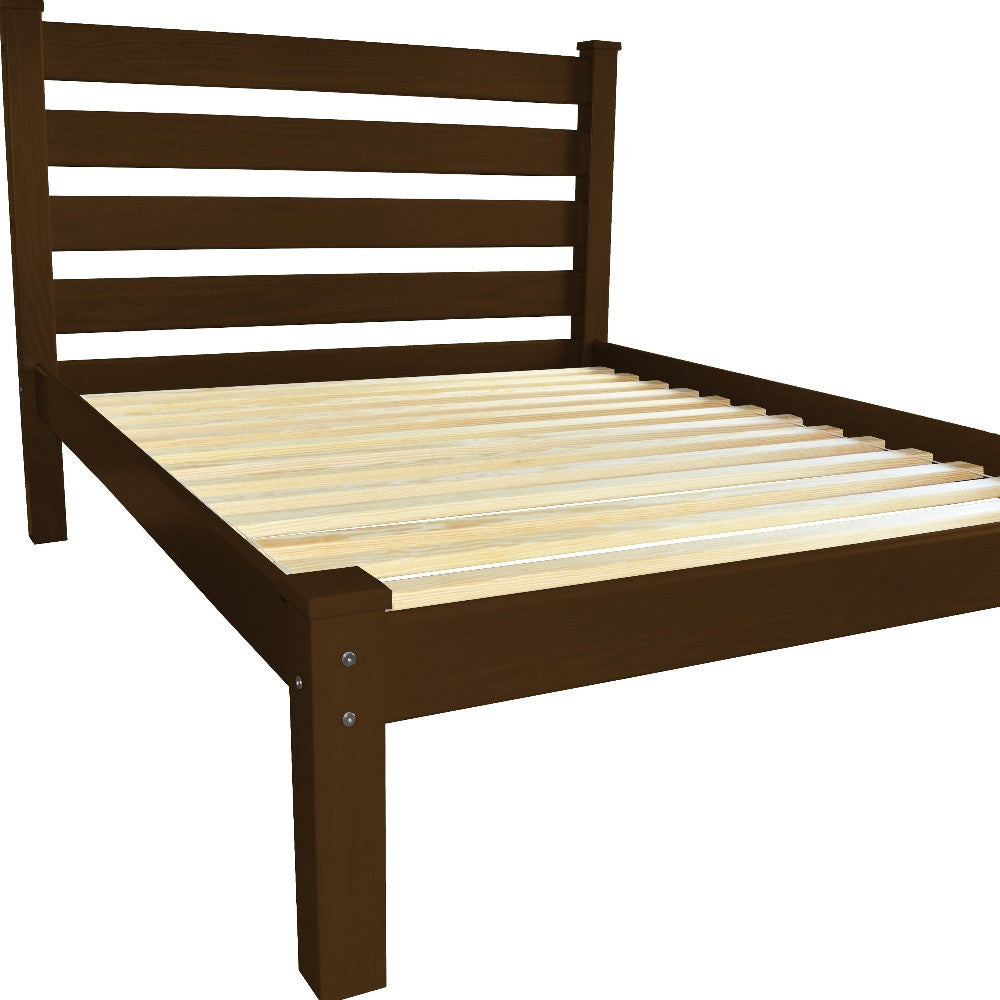 Coffee Solid Wood Full Bed