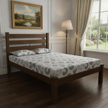 Coffee Solid Wood Full Bed
