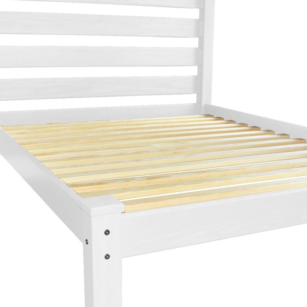 White Solid Wood Full Bed