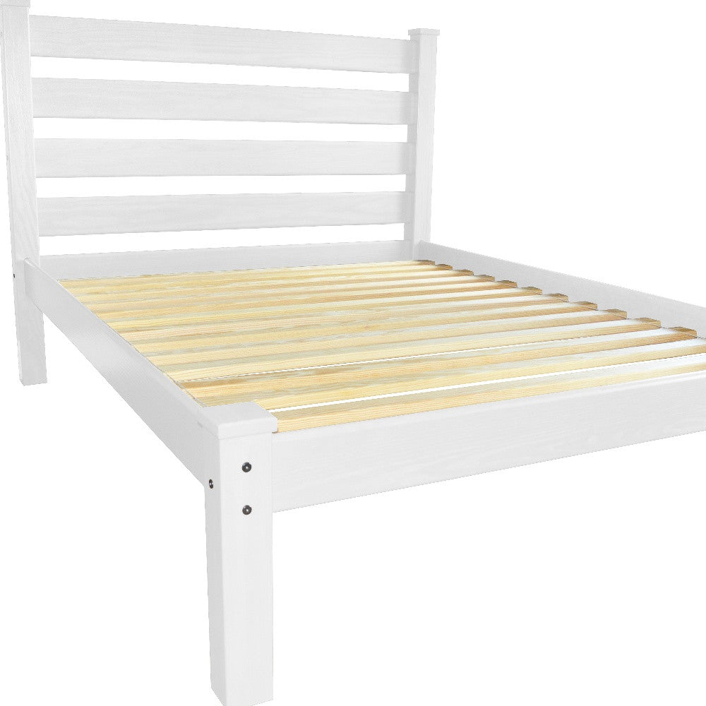 White Solid Wood Full Bed