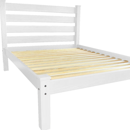 White Solid Wood Full Bed