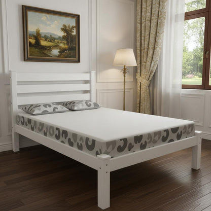 White Solid Wood Full Bed