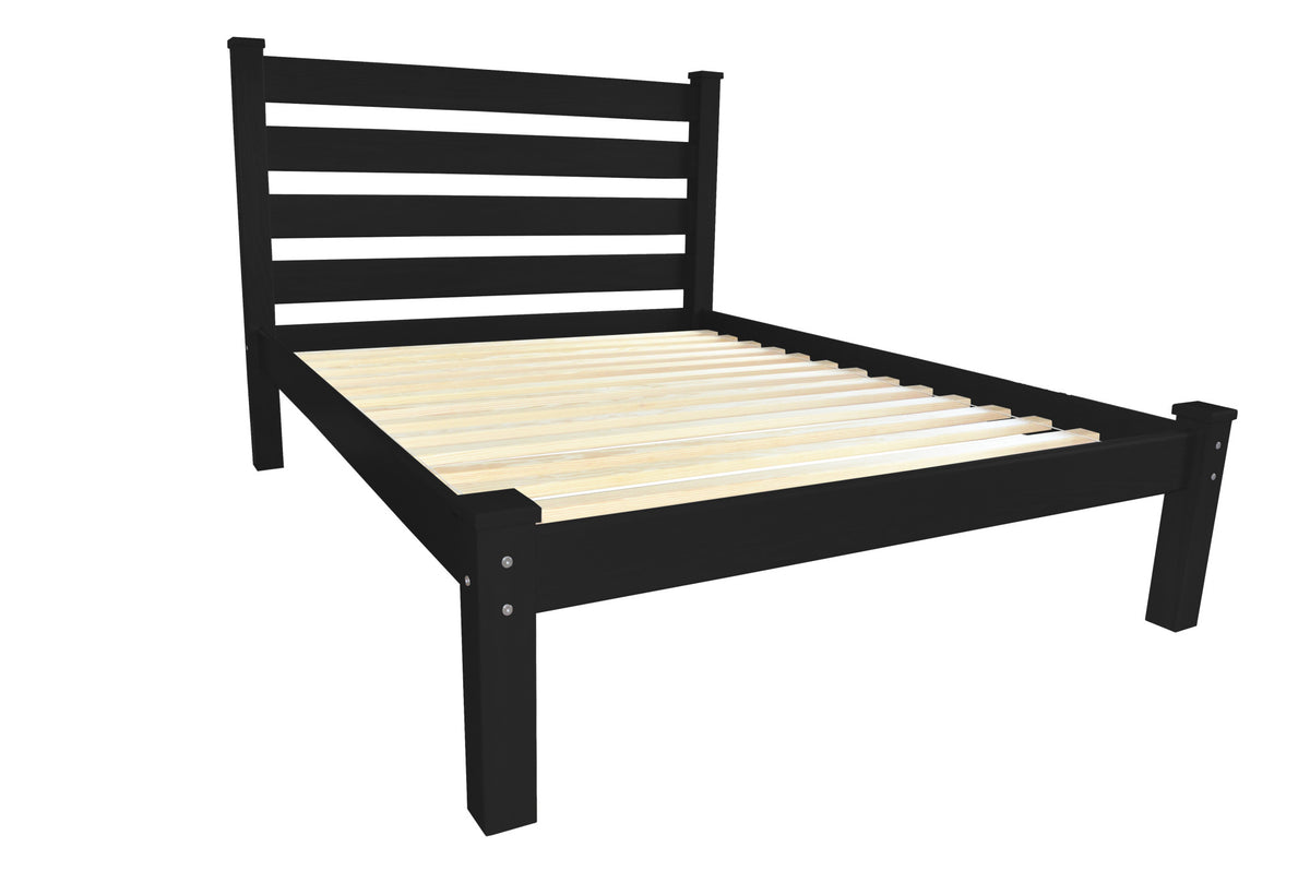 Black Solid Wood Queen Bed