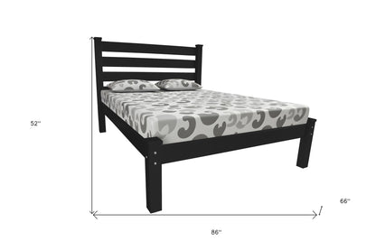 Black Solid Wood Queen Bed