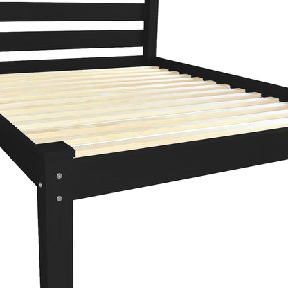 Black Solid Wood Queen Bed