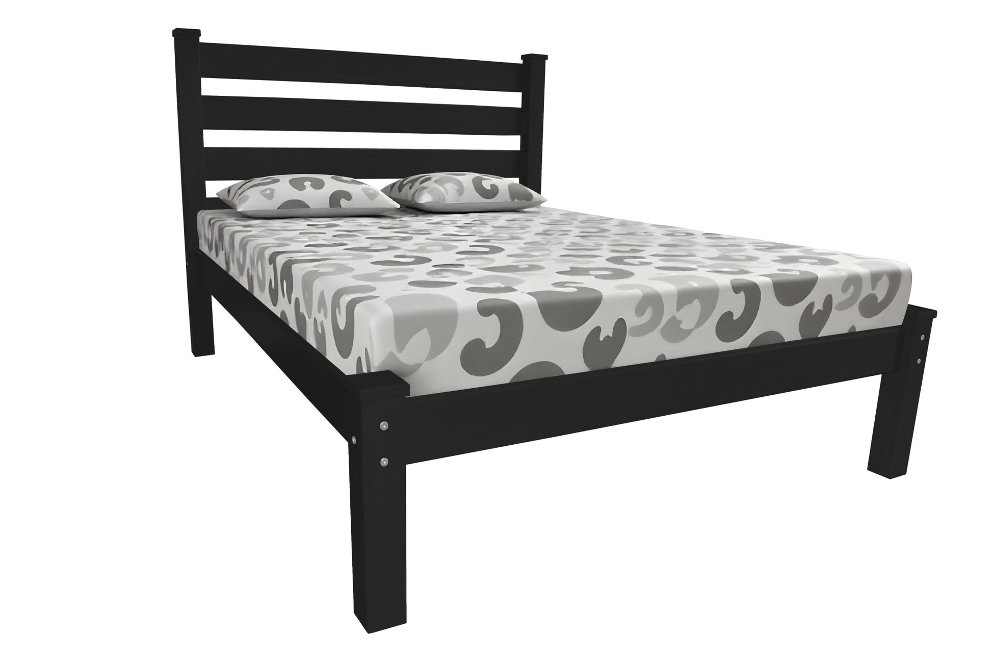 Odessa Black Solid Wood Queen Bed