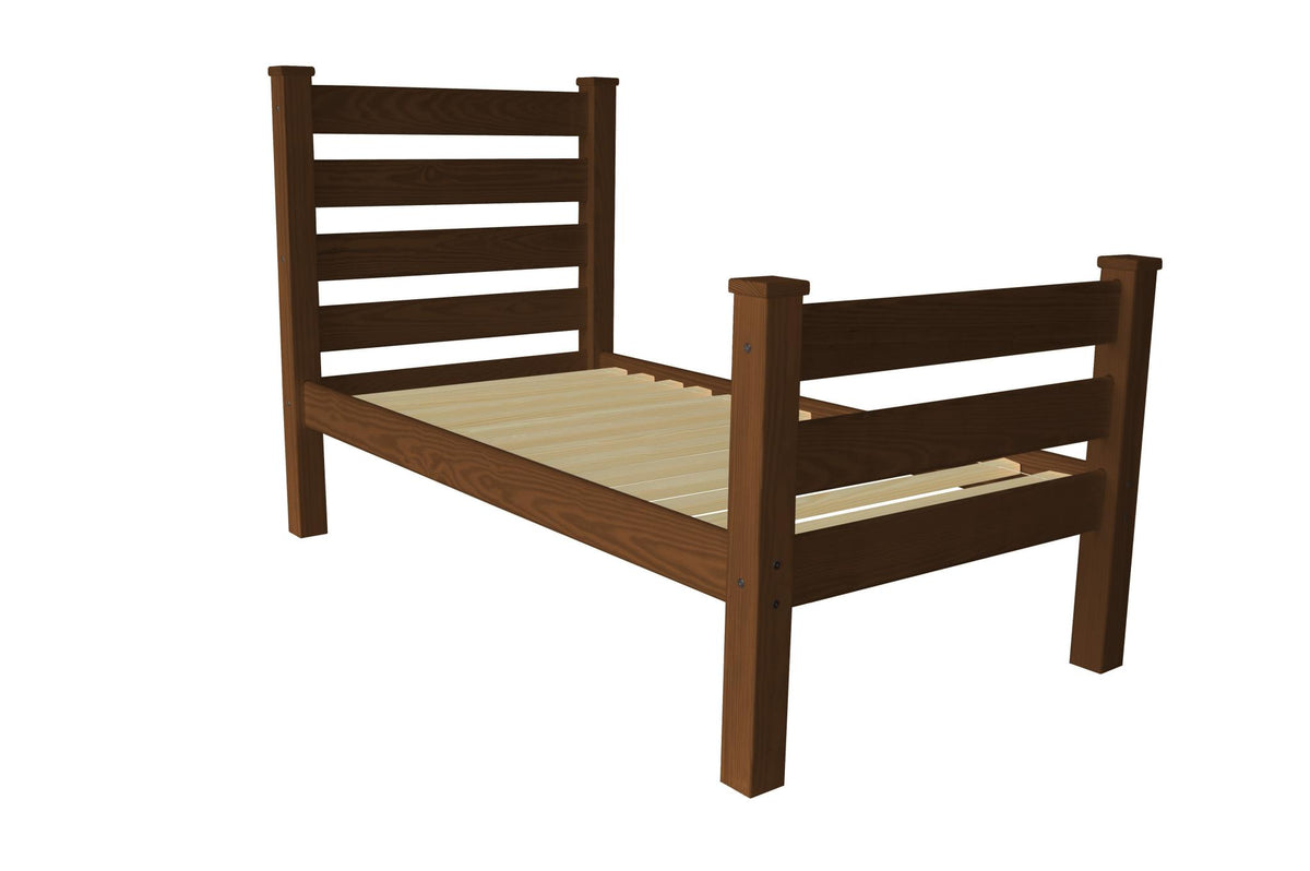 Brown Solid Wood Twin Bed