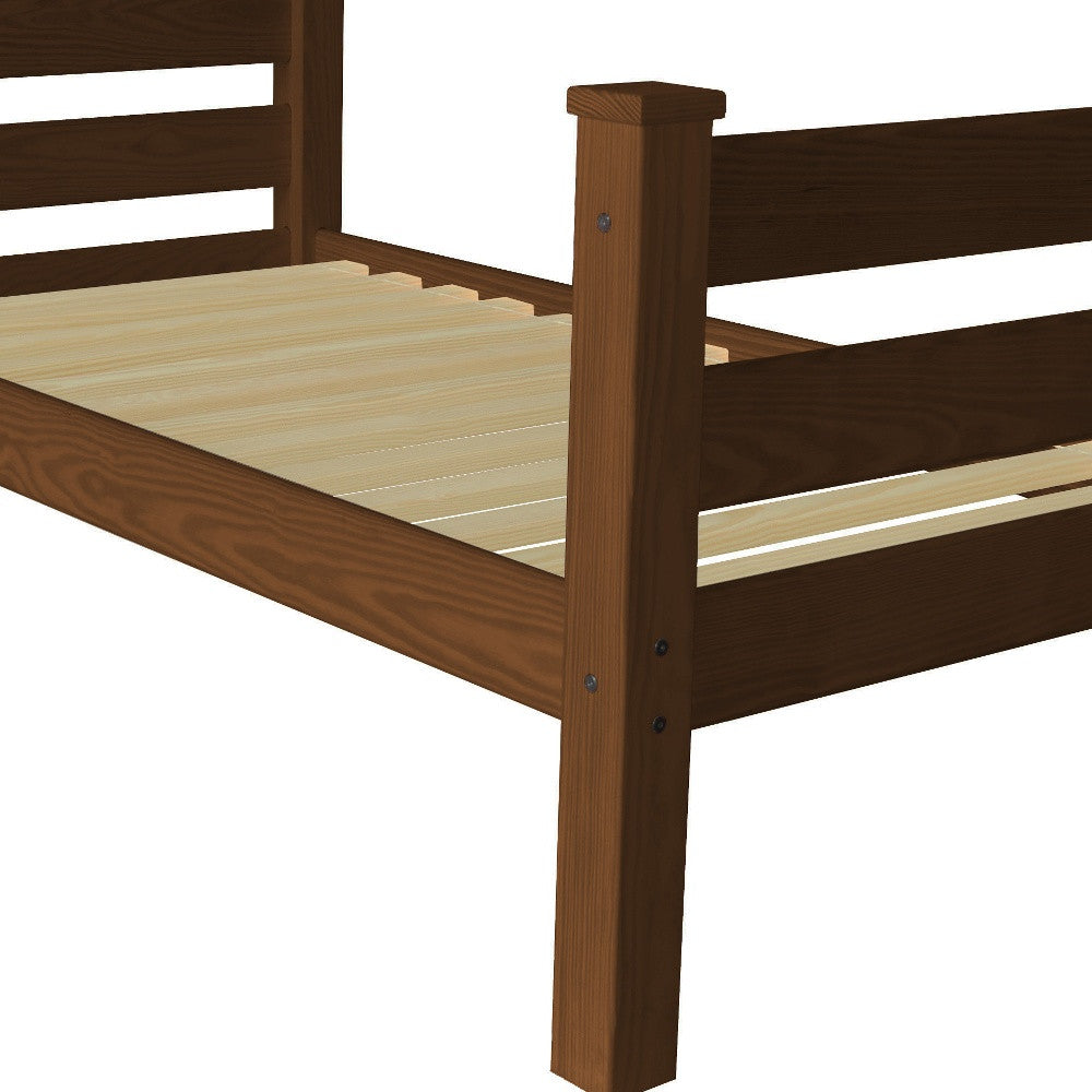 Brown Solid Wood Twin Bed